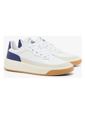 Lacoste Skórzane sneakersy w kolorze biało-granatowo-białym