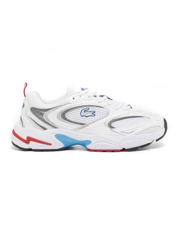 Lacoste Sneakers in Weiß/ Hellblau/ Hellblau/ Rot