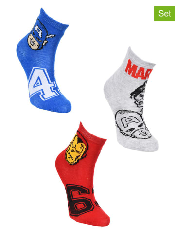 Avengers 3er-Set: Socken "Avengers Classic" in Blau/ Hellgrau/ Rot