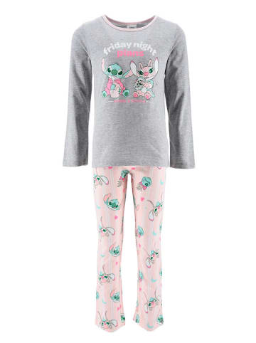 Lilo & Stitch Pyjama "Lilo & Stitch" in Grau/ Rosa