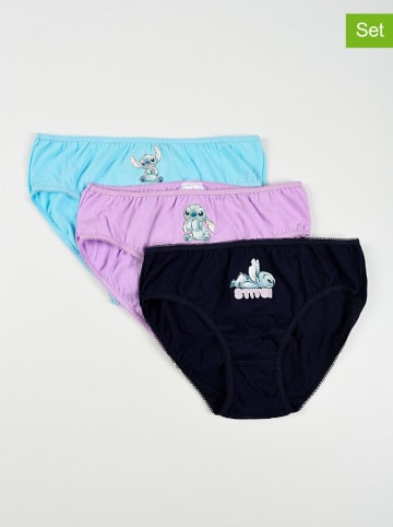 Lilo & Stitch 3er-Set: Slips: "Lilo & Stitch" in Hellblau/ Lila/ Schwarz