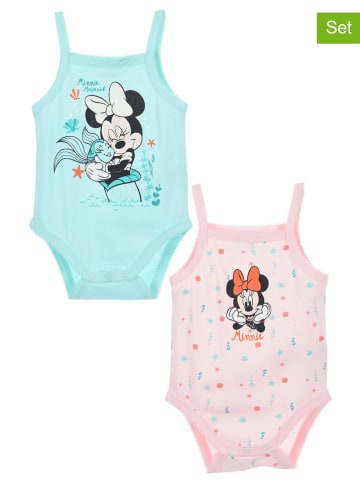 Disney Minnie Mouse 2er-Set: Bodys "Minnie" in Hellblau/ Rosa