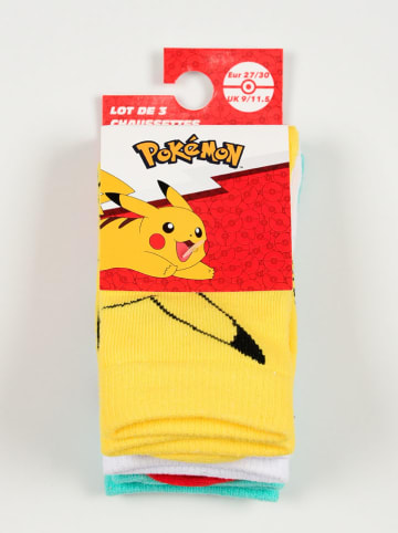 Pokémon 3-delige set: sokken "Pokémon" geel/roze/turquoise