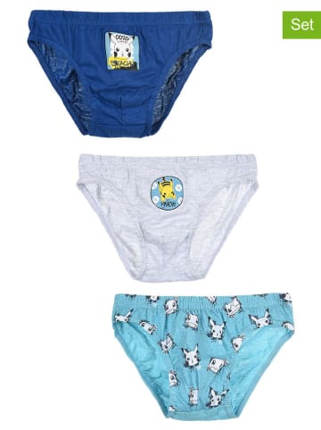 Pokémon 3er-Set: Slips "Pokemon" in Dunkelblau/ Hellblau/ Grau