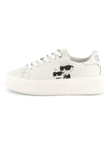 Karl Lagerfeld Kids Leder-Sneakers in Creme