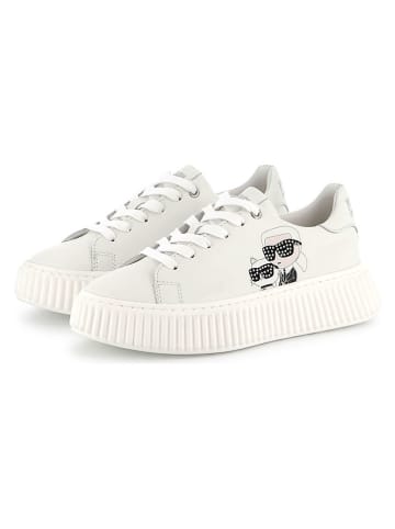 Karl Lagerfeld Kids Leder-Sneakers in Creme