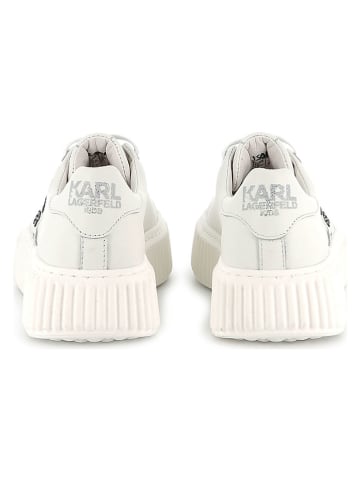 Karl Lagerfeld Kids Leder-Sneakers in Creme