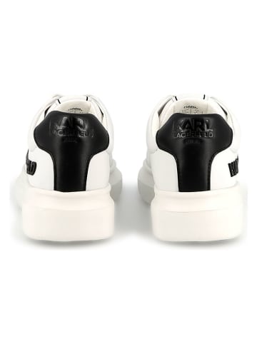 Karl Lagerfeld Kids Leren sneakers wit/zwart