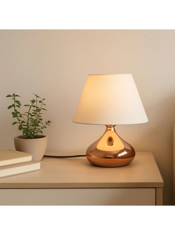 Opviq Lampa stołowa w kolorze złoto-kremowym - wys. 25 x Ø 22 cm