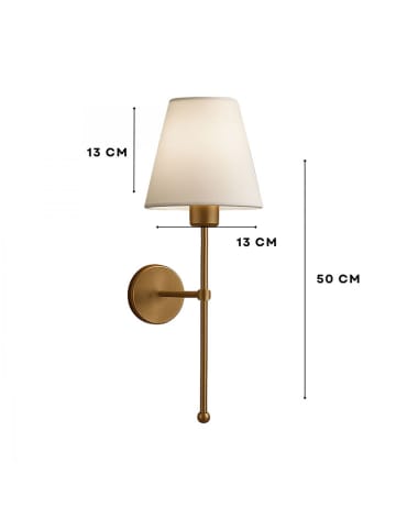 Opviq Lampa ścienna w kolorze złoto-kremowym - wys. 50 x Ø 13 cm