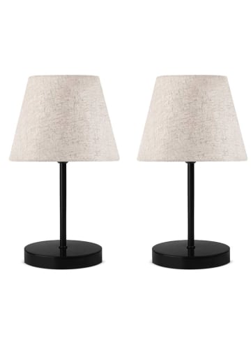 Opviq 2er-Set: Tischleuchten in Creme/ Schwarz - (H)36 x Ø 22 cm