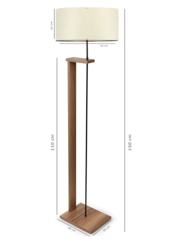 Opviq Staande lamp crème/lichtbruin - (H)150 cm