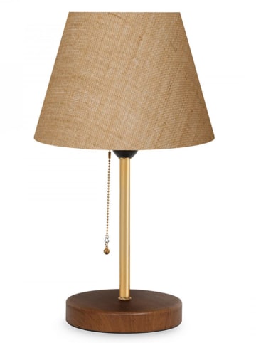 Opviq Tischleuchte in Creme/ Braun - (H)38 x Ø 22 cm
