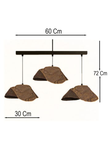 Opviq Hängeleuchte in Braun/ Schwarz - (B)60 x (H)72 cm