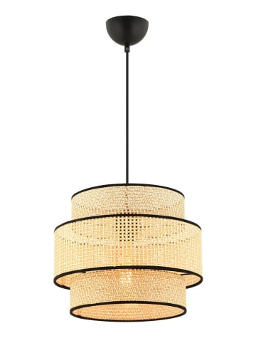 Opviq Hanglamp crème/zwart - (H)65 x Ø 30 cm