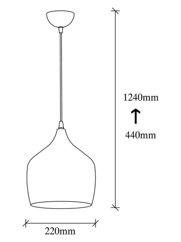 Opviq Hanglamp goudkleurig - (H)124 x Ø 22 cm