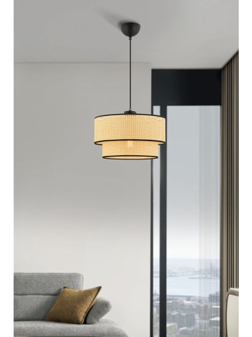 Opviq Hanglamp crème/zwart - (H)65 x Ø 30 cm