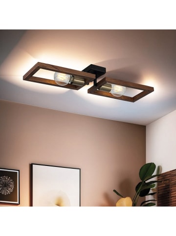 Opviq Deckenleuchte in Braun/ Schwarz - (B)62 x (H)8 cm