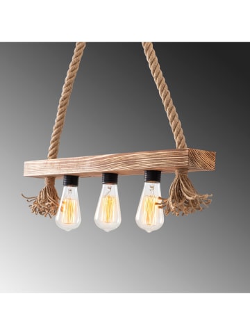 Opviq Hängeleuchte "Erebos" in Natur - (B)60 x (T)9 cm
