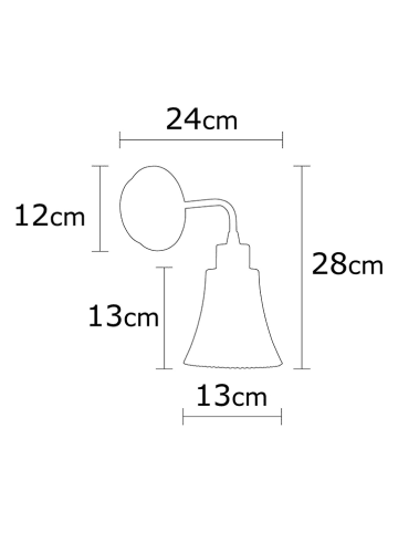Opviq Wandleuchte in Schwarz - (B)24 x (H)28 cm