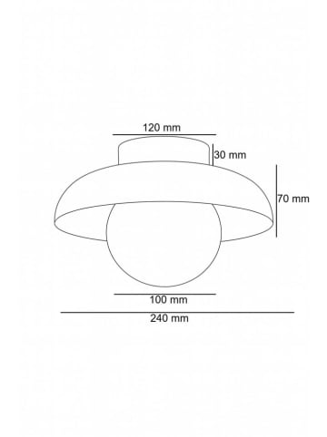Opviq Deckenleuchte in Hellbraun - (H)24 cm x Ø 24