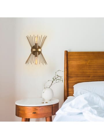 Opviq Wandlamp "Kirpi" goudkleurig - (B)23 x (H)33 cm