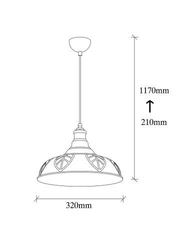 Opviq Hanglamp goudkleurig - (H)117 x Ø 32 cm