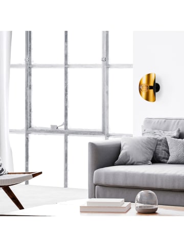 Opviq Wandlamp goudkleurig/zwart - (B)17 x (H)30 x (D)13 cm