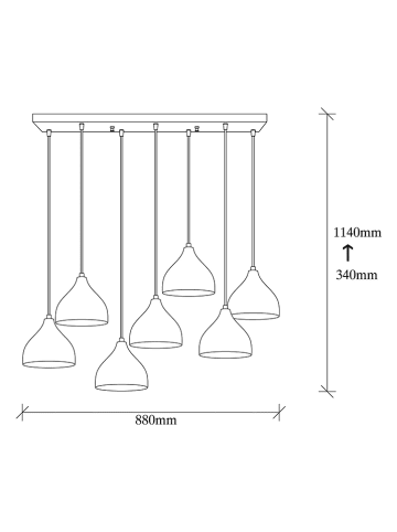 Opviq Hanglamp "Tattoo" goudkleurig - (B)88 x (D)40 cm