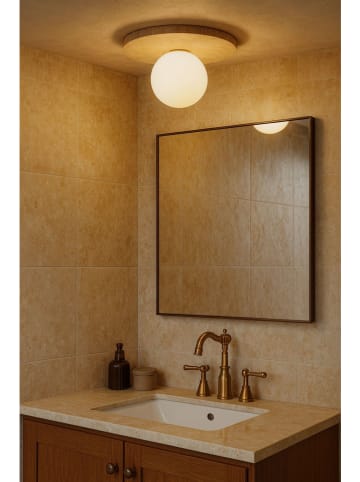 Opviq Plafonnière beige - (H)30 x Ø 12 cm