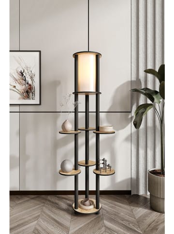 Opviq Staande lamp zwart/lichtbruin - (H)150 cm