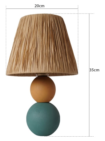 Opviq Tischleuchte in Hellbraun - (H)35 x Ø 20 cm