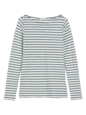 Marc O'Polo Longsleeve blauw/wit