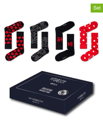 McGregor 4er-Set: Socken "Love" in Rot/ Schwarz