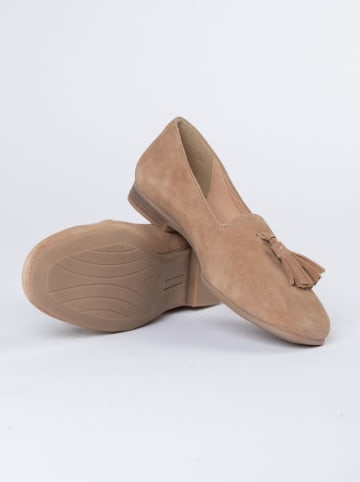 JOLANA & FENENA Leder-Slipper in Beige