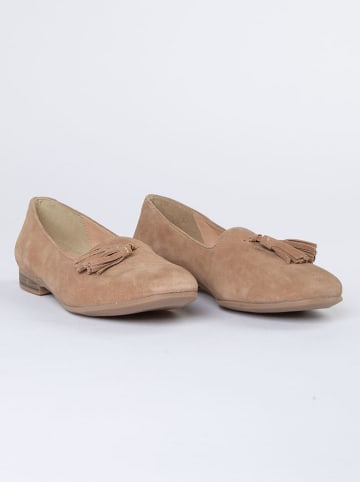 JOLANA & FENENA Leder-Slipper in Beige