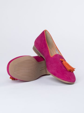 JOLANA & FENENA Leder-Slipper in Pink/ Orange