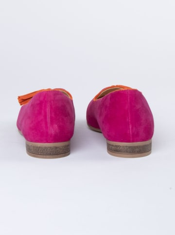 JOLANA & FENENA Leder-Slipper in Pink/ Orange