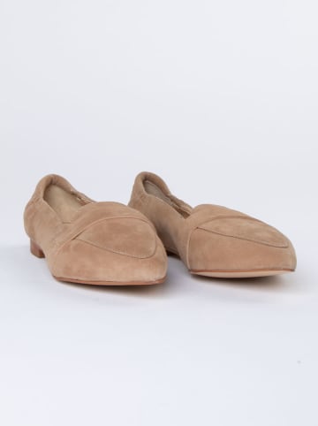 JOLANA & FENENA Leder-Slipper in Beige