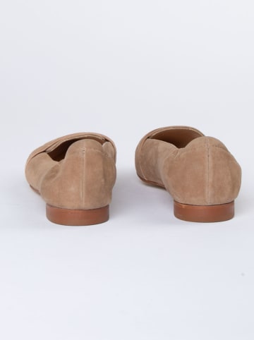 JOLANA & FENENA Leder-Slipper in Beige