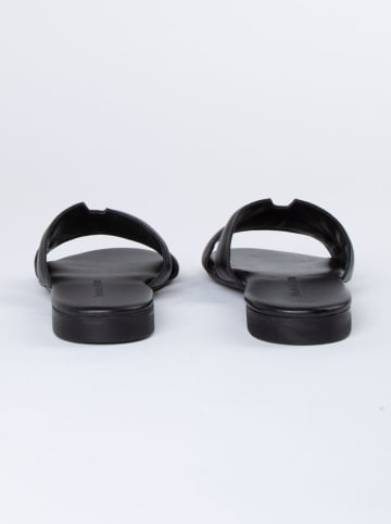 JOLANA & FENENA Leren slippers zwart
