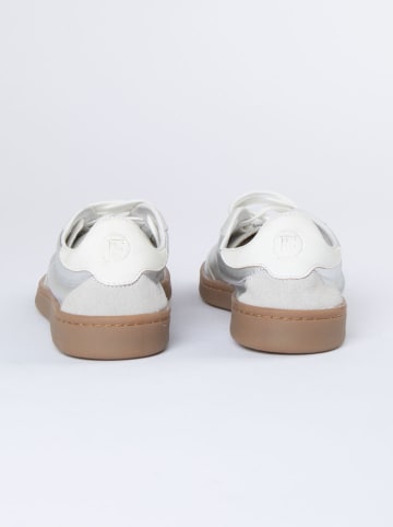 JOLANA & FENENA Leren sneakers zilverkleurig