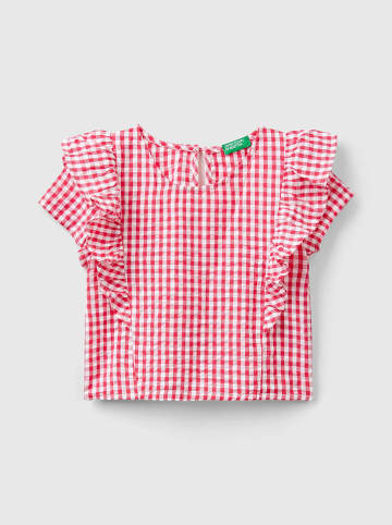 Benetton Shirt in Rot/ Weiß