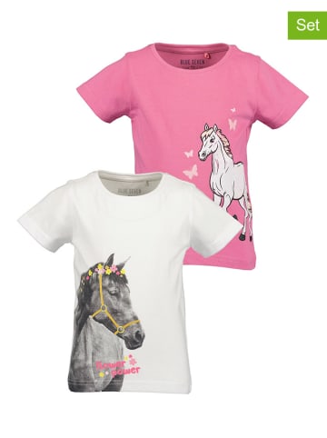 Blue Seven 2er Set: Shirts in Pink/ Weiß