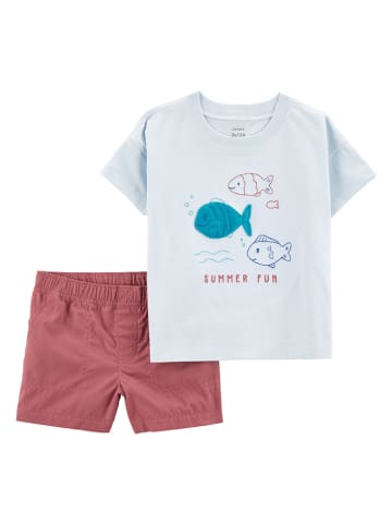 carter's 2tlg. Outfit in Hellblau/ Koralle