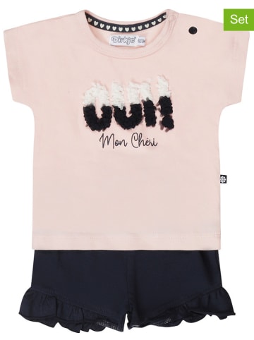 Dirkje 2tlg. Outfit in Rosa/ Schwarz