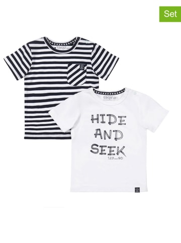 Dirkje 2er-Set: Shirts in Weiß/ Dunkelblau