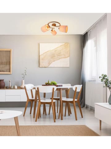 näve Deckenleuchte "Maron" in Silber/ Beige - Ø 52 cm