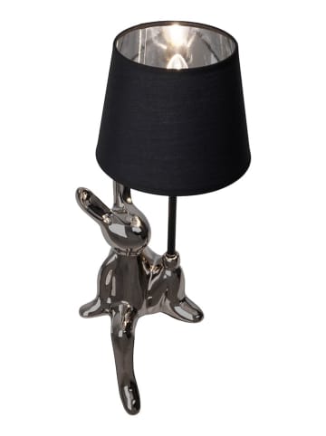 näve Tafellamp "Helge" zilverkleurig/zwart - (H)45 x Ø 18 cm