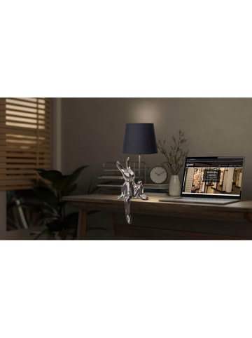 näve Lampa stołowa "Helge" w kolorze srebrno-czarnym - wys. 45 x Ø 18 cm